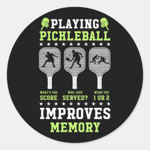 Het spelen van Pickleball verbetert geheugen augur Ronde Sticker