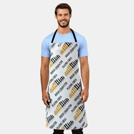 Het spelen van schaak bouwt karakter reflecterend  schort (Gedragen)