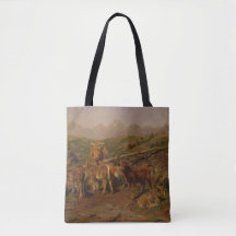 Het Spenen van de Kalfjes (door Rosa Bonheur)