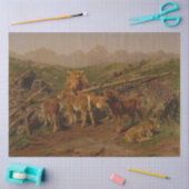 Het spenen van de kalveren (door Rosa Bonheur) Tissuepapier (Craft)