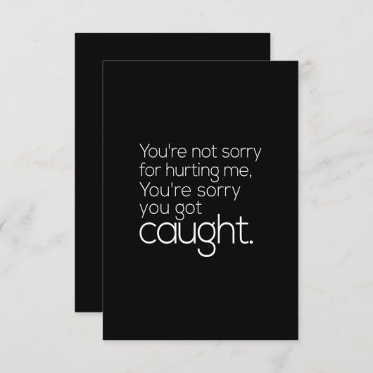 Het spijt je niet dat je me pijn doet.. bedankkaart (Voorkant / Achterkant)