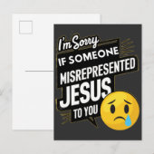 Het spijt me als iemand Jezus verkeerd heeft voorg Uitnodiging Briefkaart (Voorkant / Achterkant)