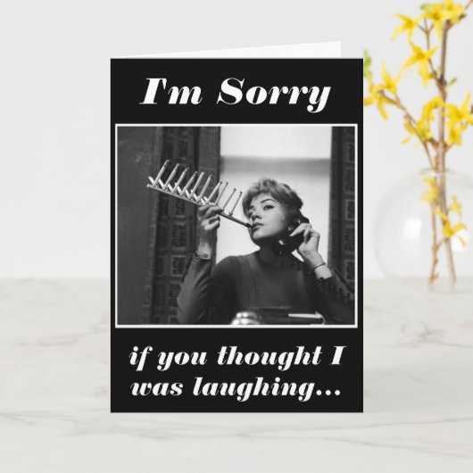 Het spijt me als je dacht dat ik lachte kaart (Gele Bloem)