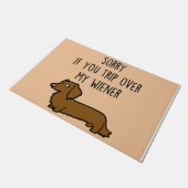 Het spijt me als je over mijn Wiener rijdt Deurmat (Schuin)