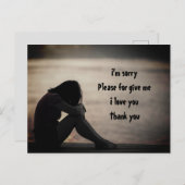 het spijt me alsjeblieft , vergeef me ik hou van j briefkaart (Voorkant / Achterkant)
