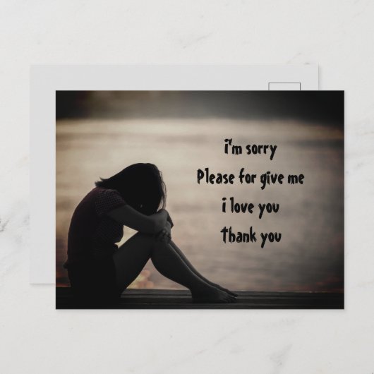 het spijt me alsjeblieft , vergeef me ik hou van j briefkaart (Voorkant / Achterkant)