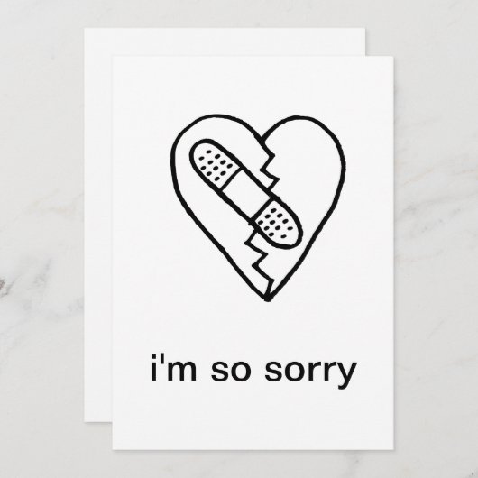 het spijt me bedankkaart (Voorkant / Achterkant)