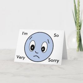 "Het spijt me" Blue Sad Face Kaart
