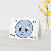"Het spijt me" Blue Sad Face Kaart (Gele Bloem)