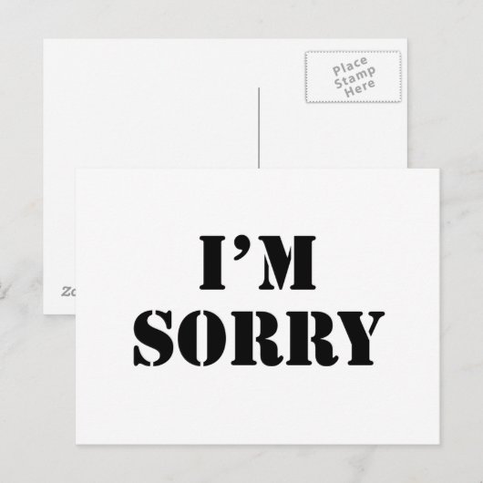 Het spijt me briefkaart (Voorkant / Achterkant)