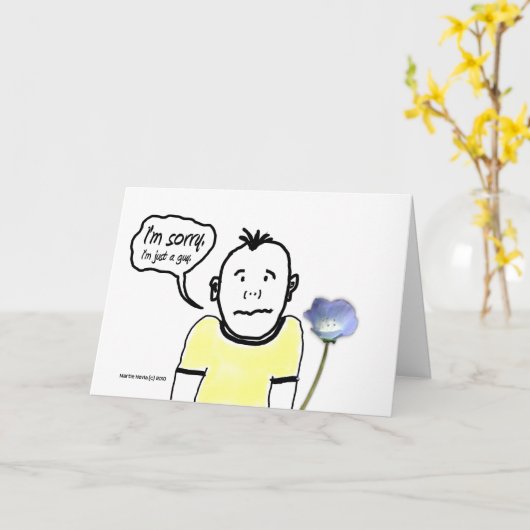 Het spijt me, Cartoon Guy, Kaart (Gele Bloem)