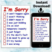 "Het spijt me!" Check je favoriete excuses! Kaart