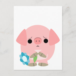 "Het spijt me" Cute Cartoon Piglet briefkaart