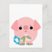 "Het spijt me" Cute Cartoon Piglet briefkaart (Voorkant)