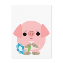 "Het spijt me" Cute Cartoon Piglet briefkaart
