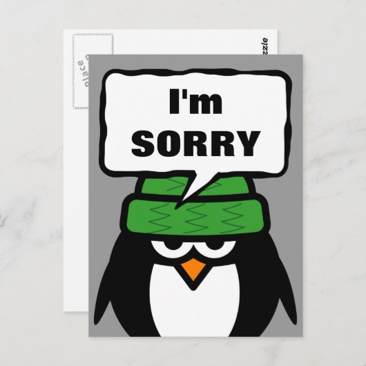 Het spijt me dat briefkaart. | cartoon van grappig briefkaart (Voorkant / Achterkant)