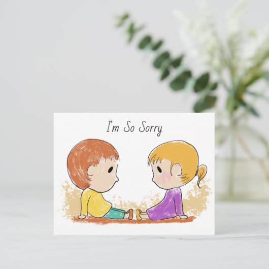 Het spijt me dat Briefkaart te kletsen. (Staand voorkant)