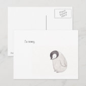 Het spijt me dat Cute Penguin Post Card Briefkaart (Voorkant / Achterkant)