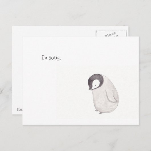Het spijt me dat Cute Penguin Post Card Briefkaart (Voorkant / Achterkant)
