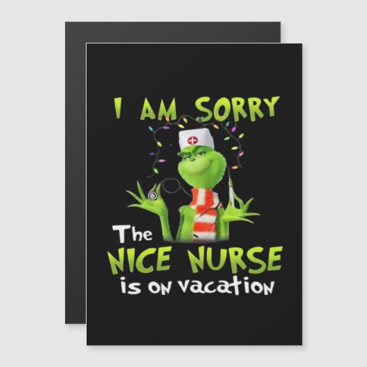Het spijt me dat de leuke verpleegster op vakantie magnetische uitnodiging (Voorkant / Achterkant)