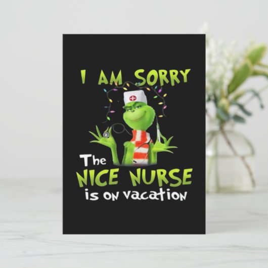 Het spijt me dat de leuke verpleegster op vakantie save the date (Staand voorkant)