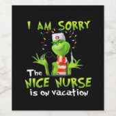 Het spijt me dat de leuke verpleegster op vakantie wijn etiket (Enkel label)