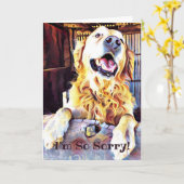 Het spijt me dat Golden Retriever Art Belated Birt Kaart (Gele Bloem)