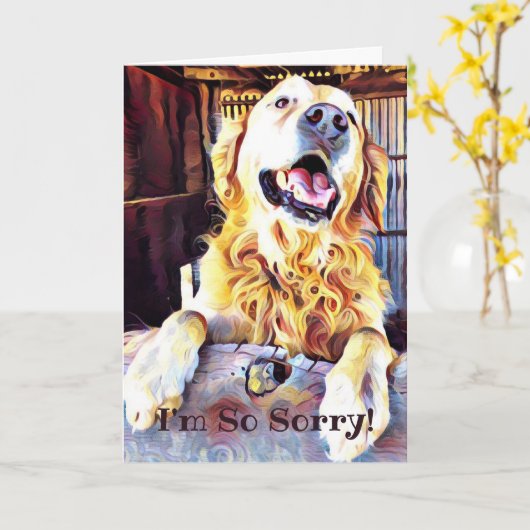 Het spijt me dat Golden Retriever Art Belated Birt Kaart (Gele Bloem)