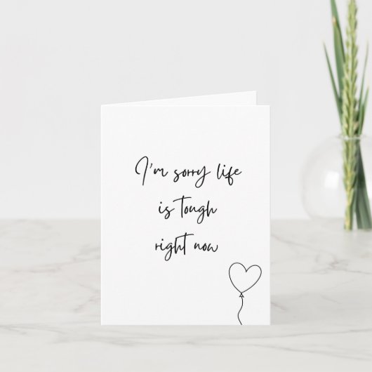 Het spijt me dat het leven zwaar is nu kaart (Voorkant)