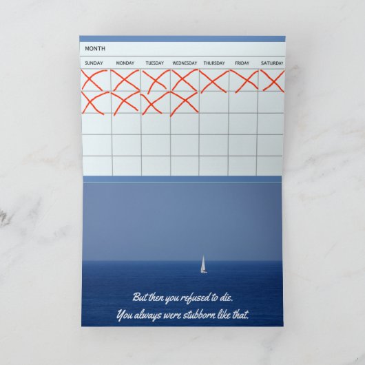 Het spijt me dat het moest eindigen als deze grapp kaart (Binnen)