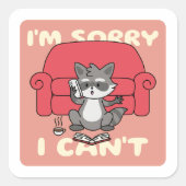 HET SPIJT ME DAT IK DAT NIET KAN VIERKANTE STICKER (Voorkant)