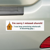 Het spijt me dat ik de kerk gemist heb - 2 bumpersticker (Op auto)