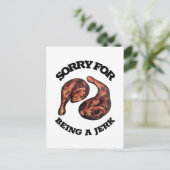 Het spijt me dat ik een Jerk Jamaican Chicken Food Briefkaart (Staand voorkant)