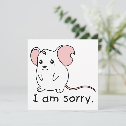 Het spijt me dat ik een witte-muiskaartstempel moe kaart (Staand voorkant)