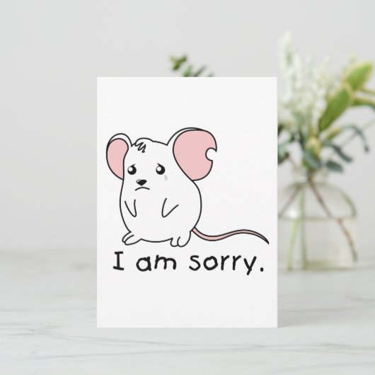 Het spijt me dat ik een witte-muiskaartstempel moe kaart (Staand voorkant)