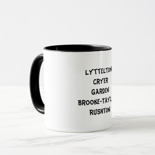 Het spijt me dat ik geen idee heb. mok (Voorkant links)