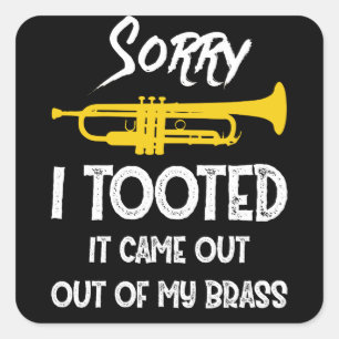 Het spijt me dat ik het uit mijn brass trumpet haa vierkante sticker