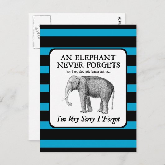 Het spijt me dat ik het vergeten ben briefkaart (Voorkant / Achterkant)