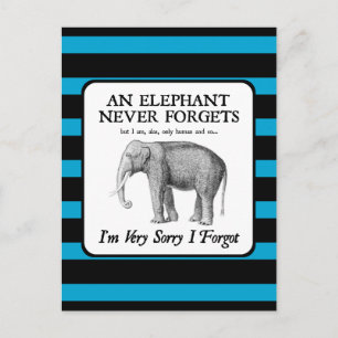 Het spijt me dat ik het vergeten ben briefkaart