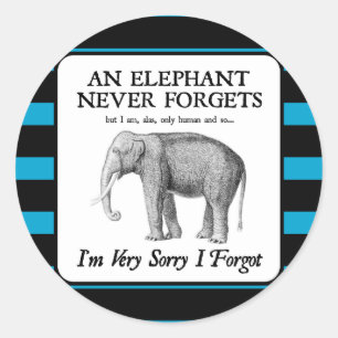 Het spijt me dat ik het vergeten ben ronde sticker