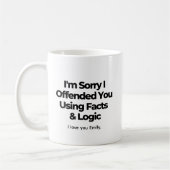 Het spijt me dat ik je beledigd heb met feiten en  koffiemok (Links)