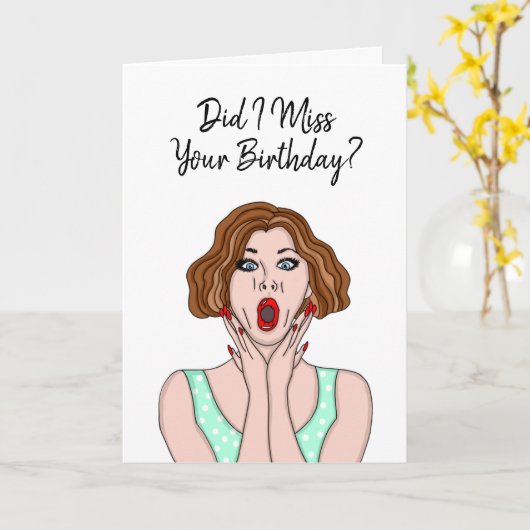 Het spijt me dat ik je Birthday Grapny gemist heb Kaart (Gele Bloem)