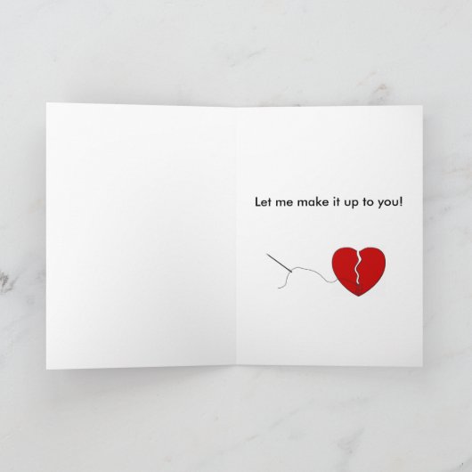 Het spijt me dat ik je hart heb gebroken feestdagen kaart (Binnen)