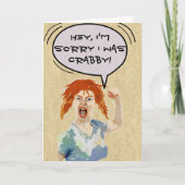 Het spijt me dat ik je heb geslagen, ik was krabby kaart (Voorkant)