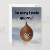 Het spijt me dat ik je heb laten huilen! briefkaar briefkaart (Voorkant / Achterkant)