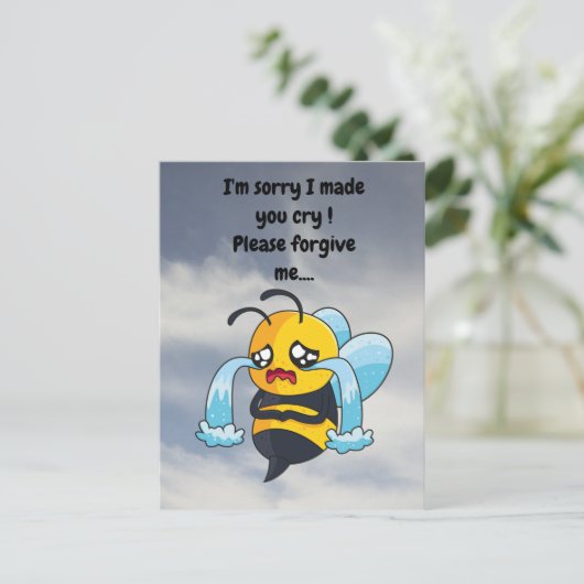 Het spijt me dat ik je heb laten huilen! briefkaar briefkaart (Staand voorkant)