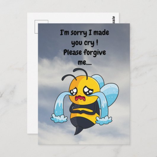 Het spijt me dat ik je heb laten huilen! briefkaar briefkaart (Voorkant / Achterkant)