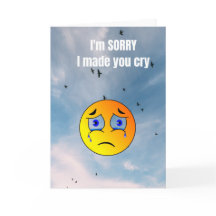 Het spijt me dat ik je heb laten huilen.