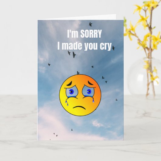 Het spijt me dat ik je heb laten huilen. kaart (Gele Bloem)