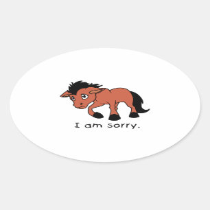 Het spijt me dat ik met het huilen van jonge schim ovale sticker